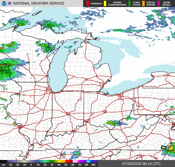 Weather radar map